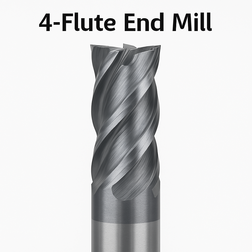 Premium 4-Flute End Mill – High Performance Carbide Cutter for Precision Milling – Ideal for Steel, Aluminum, and Alloy Materials  (Multiple Sizes Available)