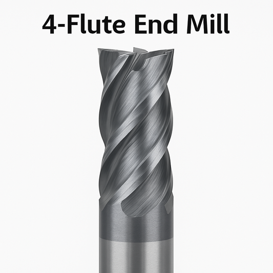 Premium 4-Flute End Mill – High Performance Carbide Cutter for Precision Milling – Ideal for Steel, Aluminum, and Alloy Materials  (Multiple Sizes Available)